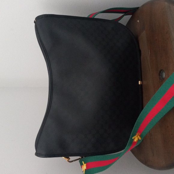 Authentic Vintage Gucci Interlocking GG Monogram Micro Guccissima Web Hobo Bag - Picture 3 of 10